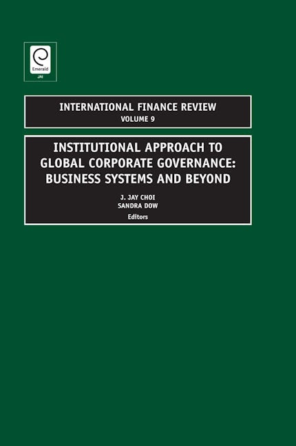 Book cover image for Institutional Approach to Global Corporate Governance ISBN: 9781848553200